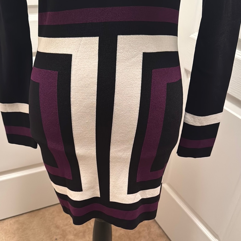 NWOT INC International Concepts Black and White Dress with Purple Details - Picture 7 of 7